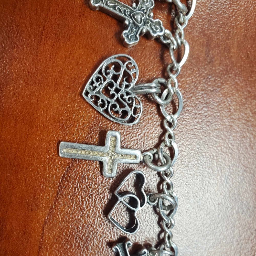 Silver Charm Bracelet with 11 Charms - Some 925 - Picture 4 of 11